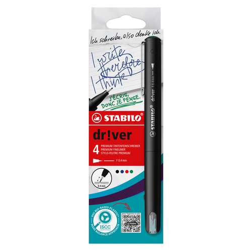 Set de 4 feutres Driver 0,4 mm Stabilo 