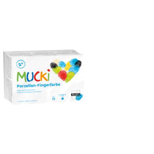 Set de 6 x 150 ml peinture au doigt pour porcelaine Mucki Kreul 