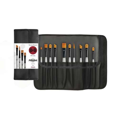 Trousse à rouler avec 10 pinceaux Prisma Borciani e Bonazzi 