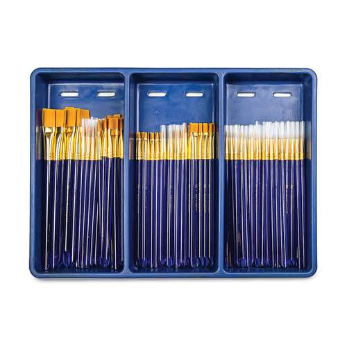 Coffret de 120 pinceaux scolaires ronds et plats Taklon Royal Langnickel 